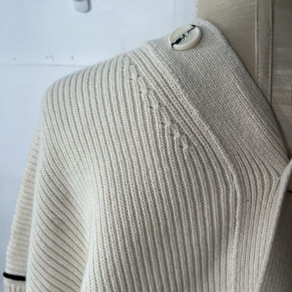H&M Studio Collection Cardigan XL Wool Chunky knit v neck AW2024 NWT cream - Picture 12 of 16